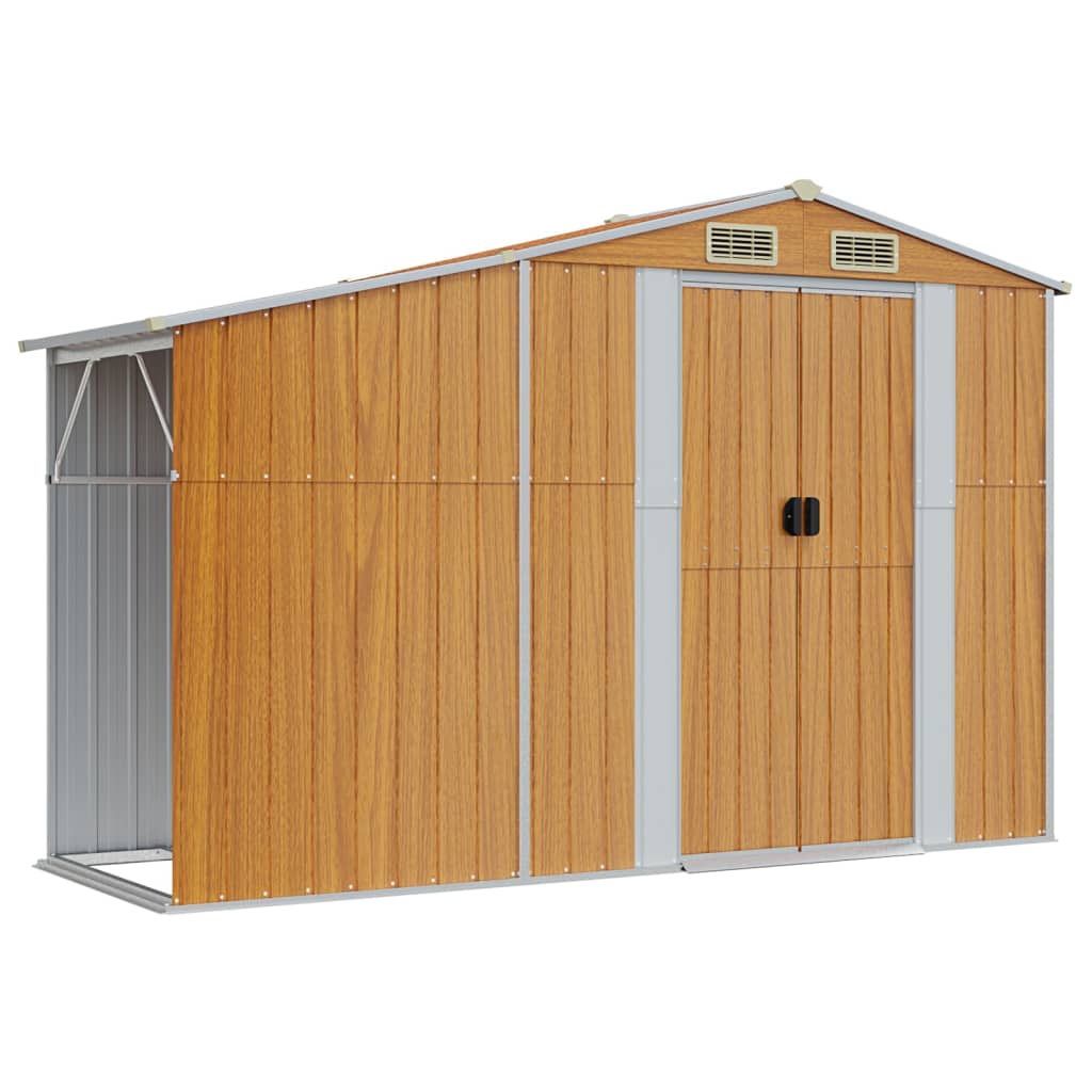 Abri de Jardin 2-en-1 avec Bûcher en Acier Galvanisé
