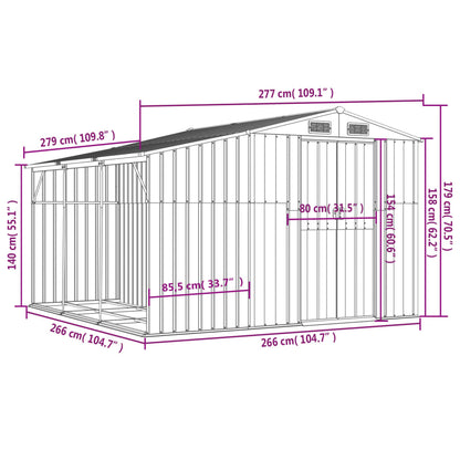 Abri de Jardin 2-en-1 avec Bûcher en Acier Galvanisé