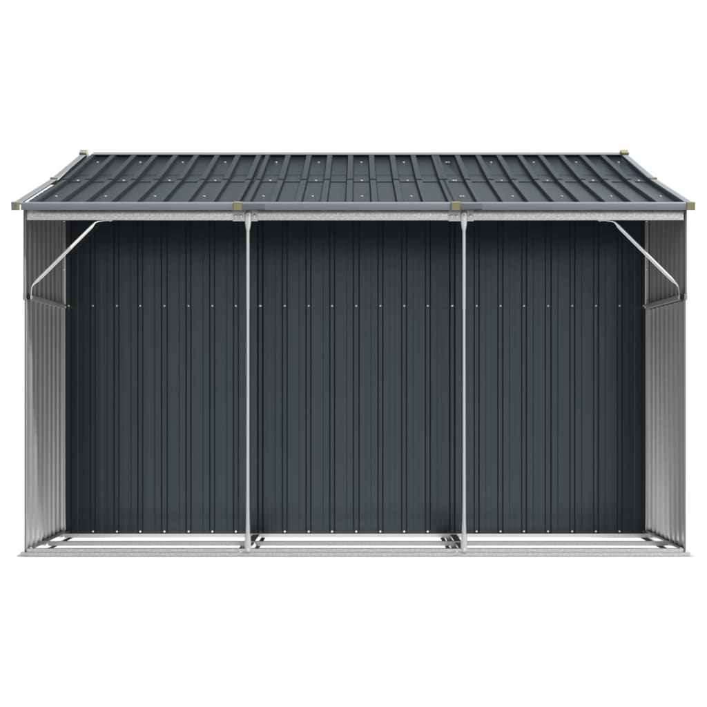Abri de Jardin 2-en-1 avec Bûcher en Acier Galvanisé
