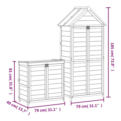 Abris à Outils modulaire en Bois- 0.79m x 0.53m x 1.85m