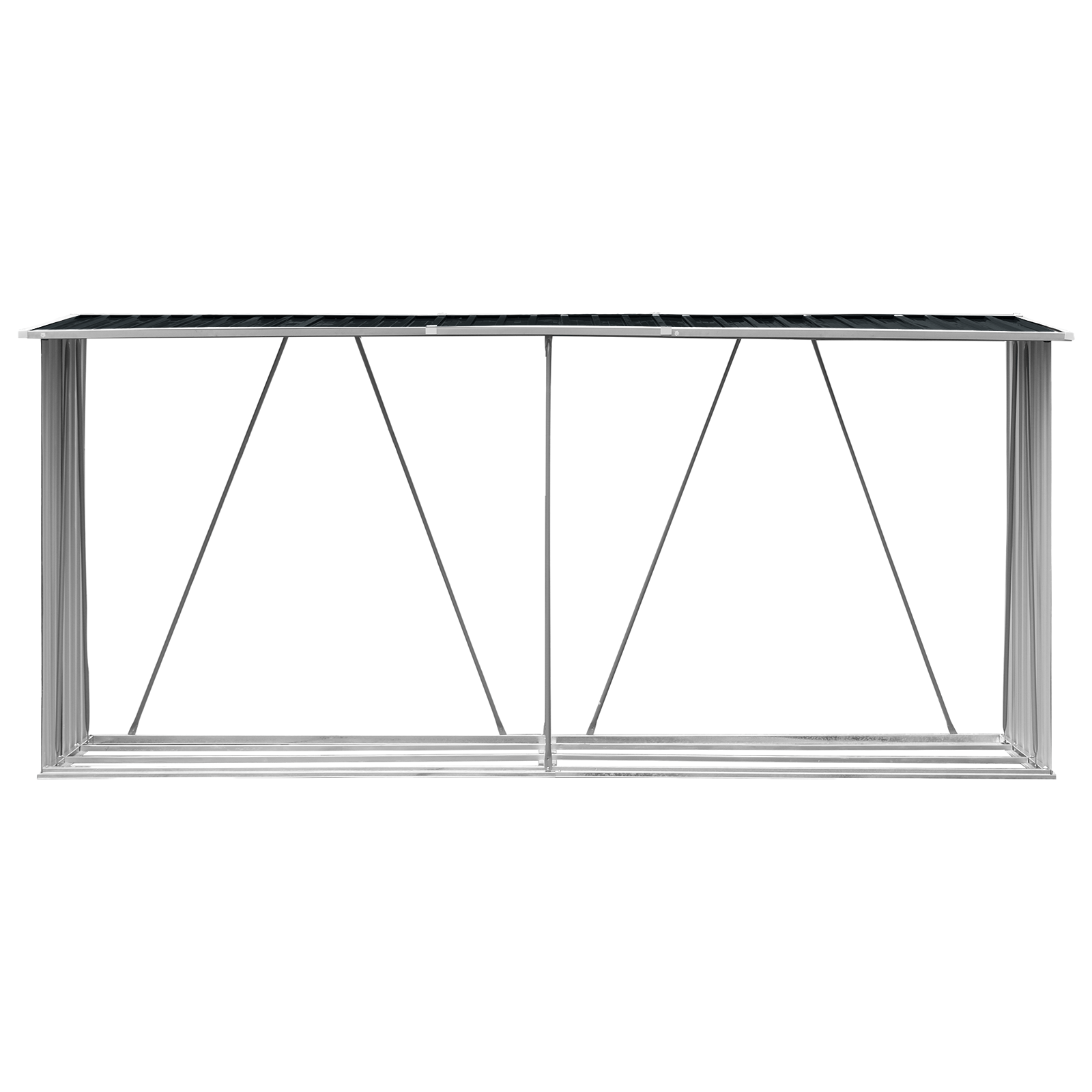 Abri à Bûches XXL en Acier Galvanisé - 3,30m x 0,84m x 1,52m