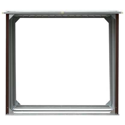 Abri à Bûches en Acier Galvanisé - 1,72m x 0,91m x 1,54m