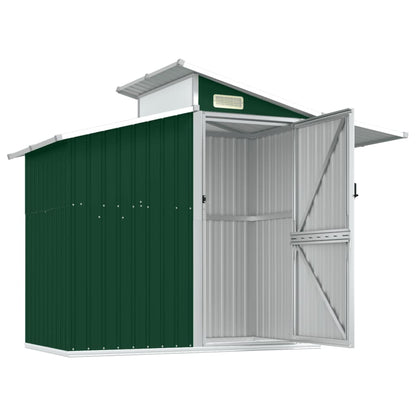 Abri de Jardin 2-en-1 en Acier Galvanisé avec Toit Lumineux - 2,70m x 1,30m x 2,08m