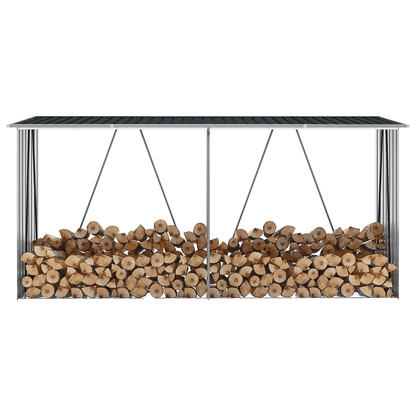 Abri à Bûches XXL en Acier Galvanisé - 3,30m x 0,84m x 1,52m