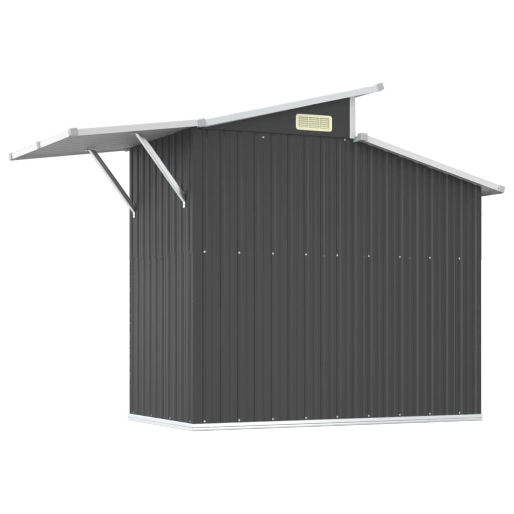 Abri de Jardin 2-en-1 en Acier Galvanisé avec Toit Lumineux - 2,70m x 1,30m x 2,08m