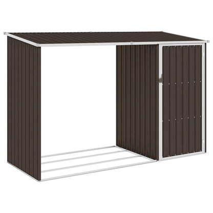 Abri de Jardin 2-en-1 avec Bûcher en Acier Galvanisé - 2,45m x 0,98m x 1,59m