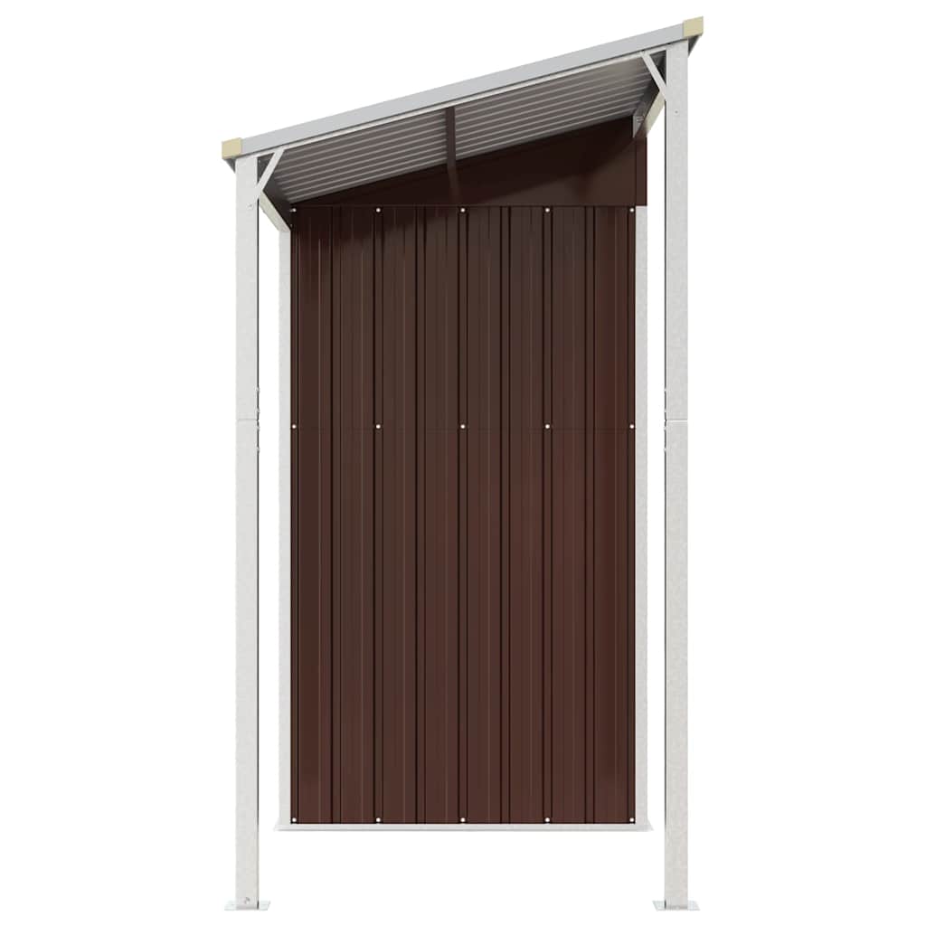 Abri de Jardin 2-en-1 avec Bûcher en Acier Galvanisé - 2,77m x 1,07m x 1,81m