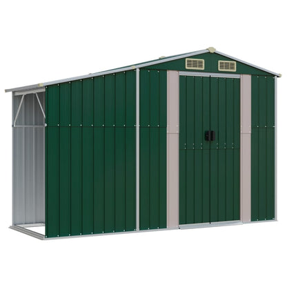 Abri de Jardin 2-en-1 avec Bûcher en Acier Galvanisé