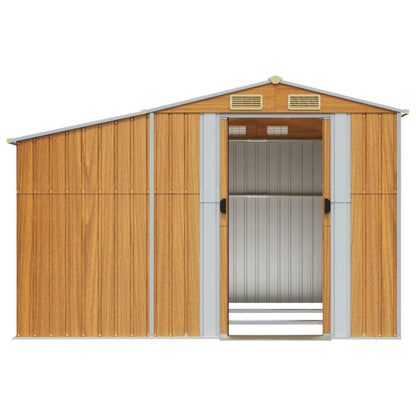 Abri de Jardin 2-en-1 avec Bûcher en Acier Galvanisé