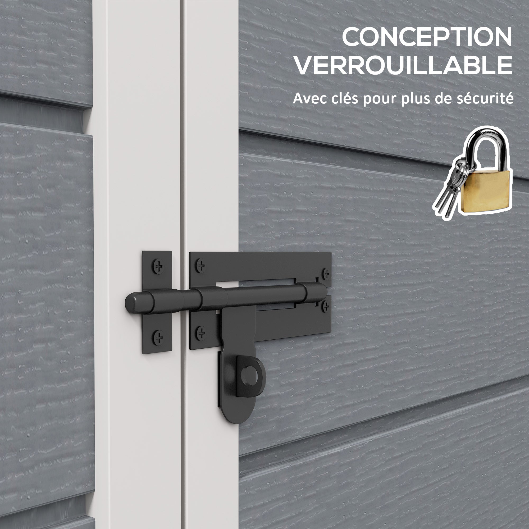 Abri de Jardin Compact en Résine Gris - 1,22m x 1,49m x 1,92m