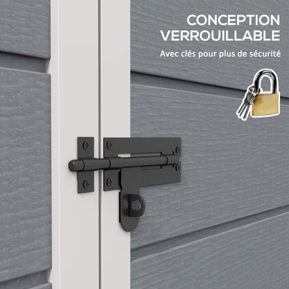 Abri de Jardin Compact en Résine Gris - 1,22m x 1,49m x 1,92m