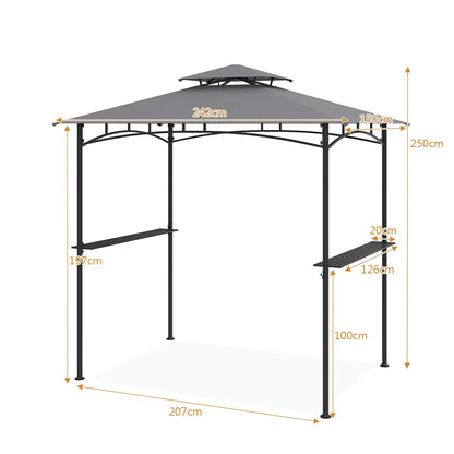 Abri barbecue double toit - 242 x 150 cm