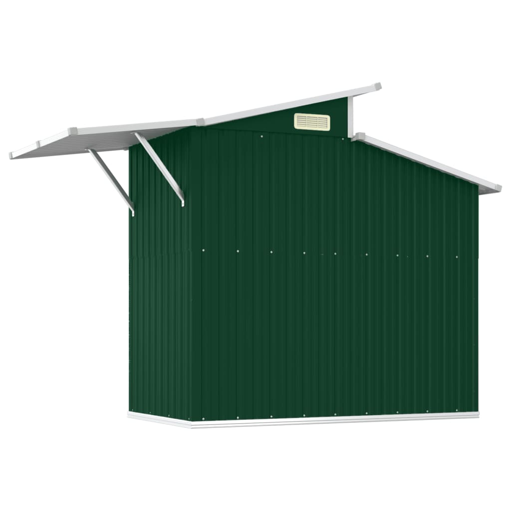 Abri de Jardin 2-en-1 en Acier Galvanisé avec Toit Lumineux - 2,70m x 1,30m x 2,08m