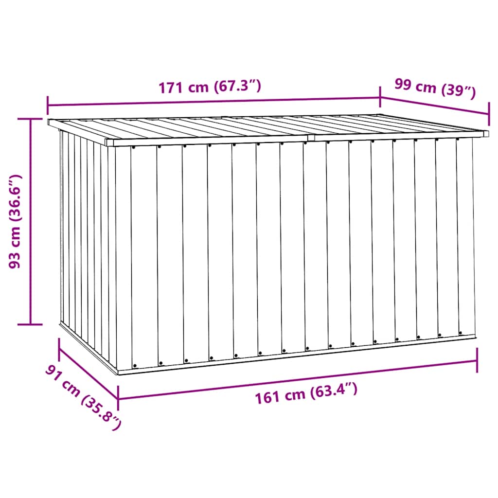 Coffre de Jardin en Acier Galvanisé - 1.09m / 1.29m / 1.71m