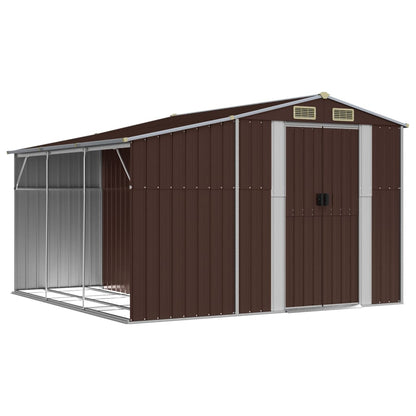 Abri de Jardin 2-en-1 avec Bûcher en Acier Galvanisé