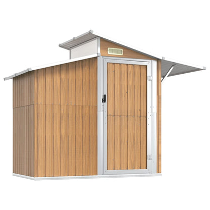Abri de Jardin 2-en-1 en Acier Galvanisé avec Toit Lumineux - 2,70m x 1,30m x 2,08m