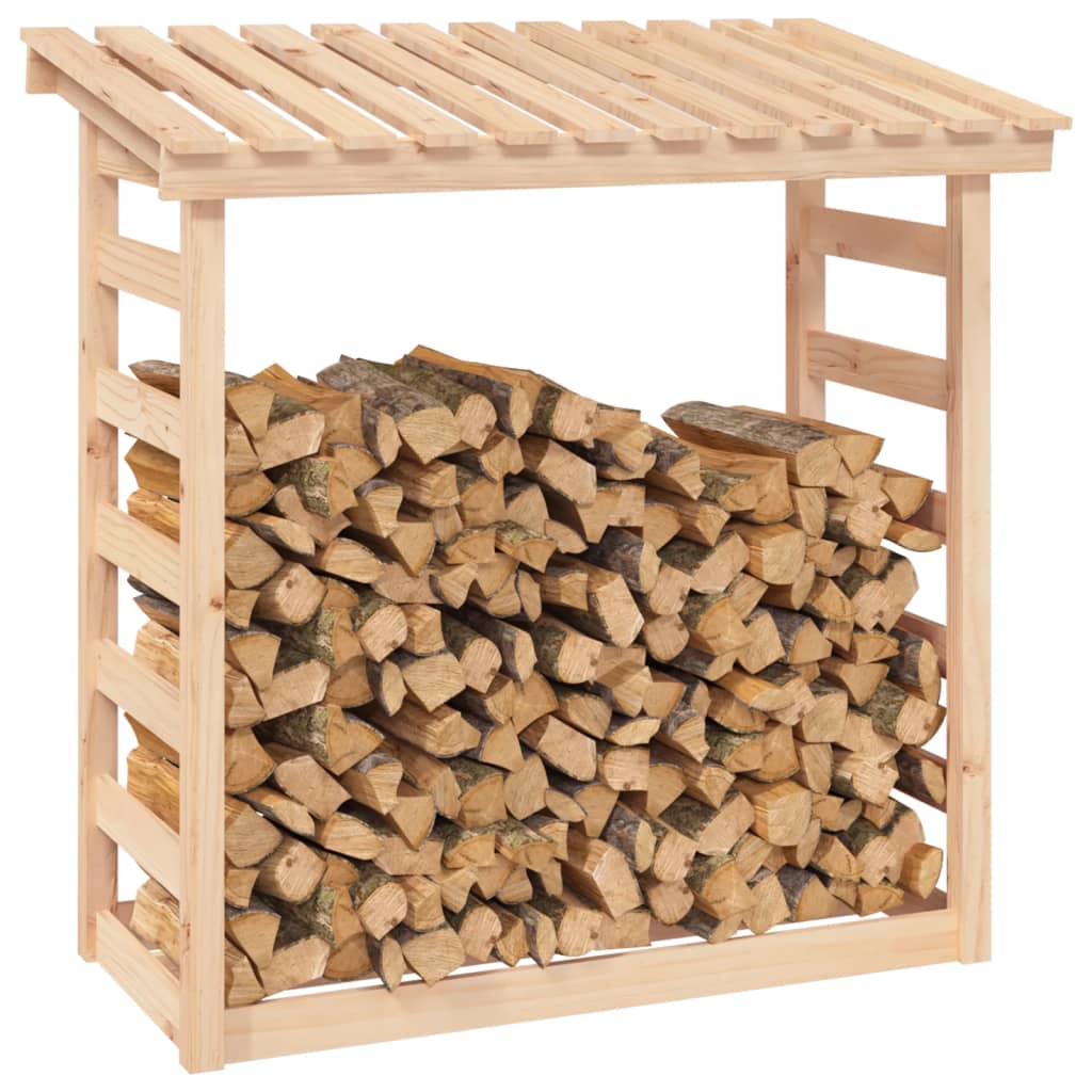 Abri à Bûches en Bois Massif - 1.08m x 0.65m x 1.10m/0.78m