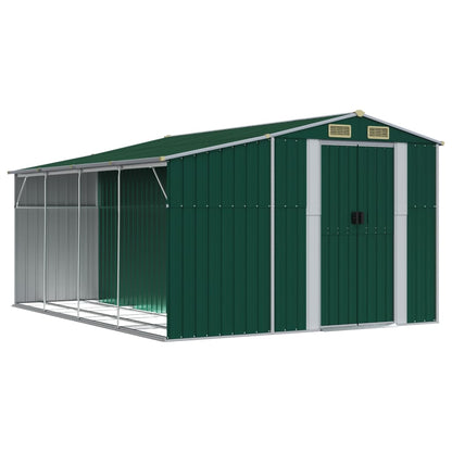 Abri de Jardin 2-en-1 avec Bûcher en Acier Galvanisé