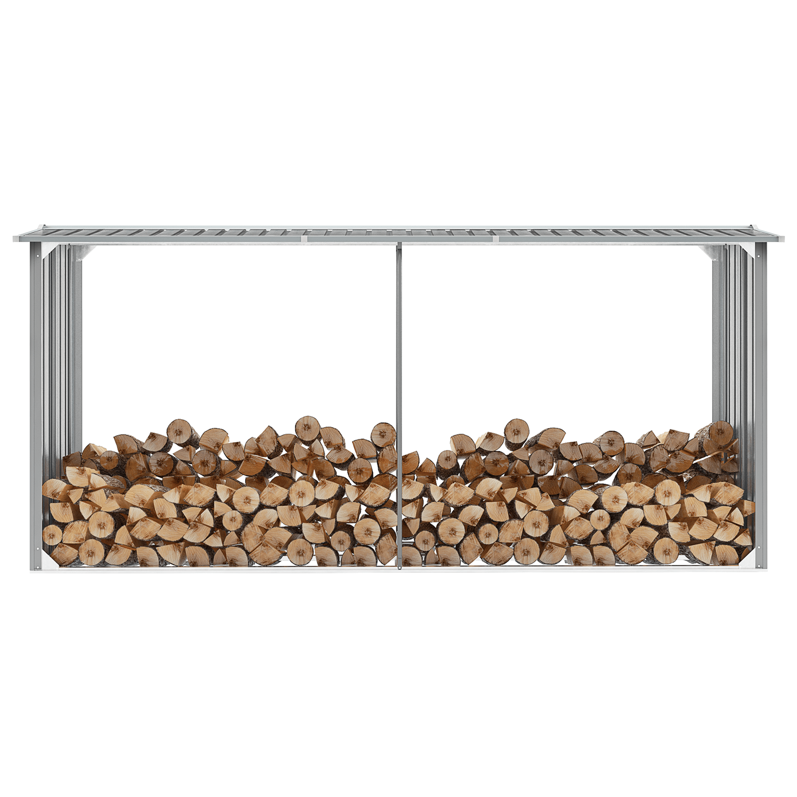 Abri à Bûches en Acier Galvanisé - 330 x 92 cm x 153 cm