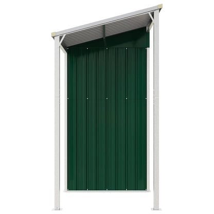 Abri de Jardin 2-en-1 avec Bûcher en Acier Galvanisé - 2,77m x 1,07m x 1,81m