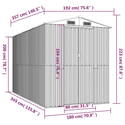Abri de Jardin XXL modulable 10.21m/1.92m  en Acier Galvanisé