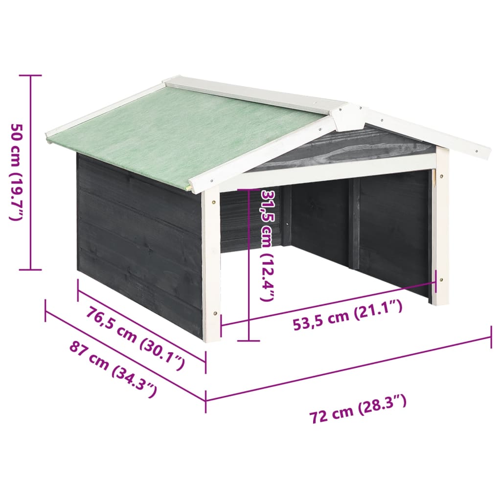 Abri pour Robot Tondeuse en Bois - 72x87x50cm