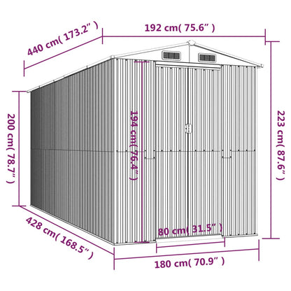 Abri de Jardin XXL modulable 10.21m/1.92m  en Acier Galvanisé