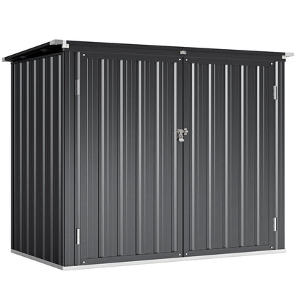 Abri Poubelle Double en Acier Galvanisé - 1,50m x 0,80m x 1,15m