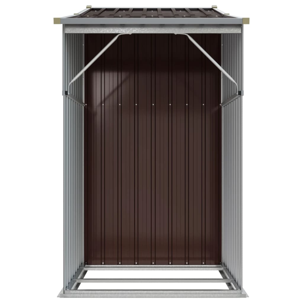 Abri de Jardin 2-en-1 avec Bûcher en Acier Galvanisé