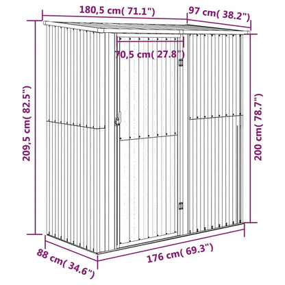 Abri à outils en Acier Galvanisé - 1,81m x 0,97m x 2,10m