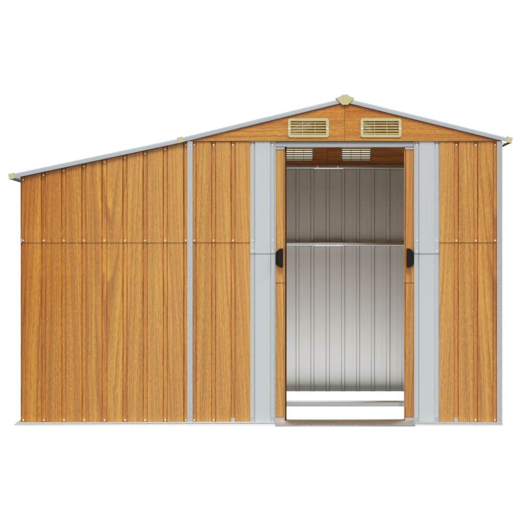 Abri de Jardin 2-en-1 avec Bûcher en Acier Galvanisé