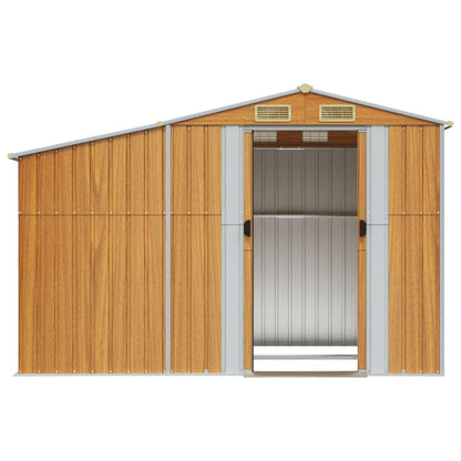 Abri de Jardin 2-en-1 avec Bûcher en Acier Galvanisé