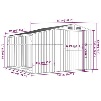 Abri de Jardin 2-en-1 avec Bûcher en Acier Galvanisé