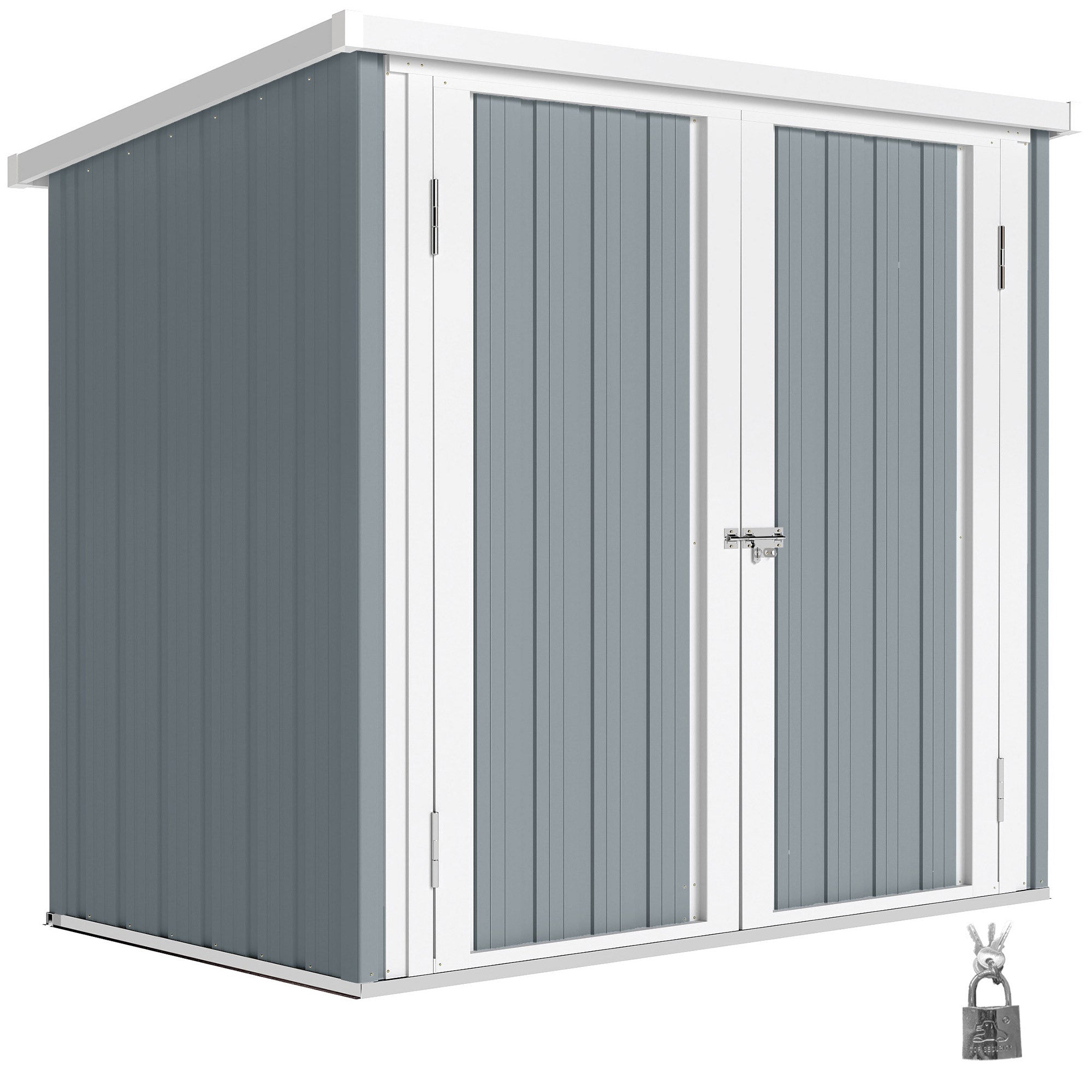 Abri de Jardin en Acier Galvanisé avec Serrure - 1,47 m x 0,86 m x 1,34 m