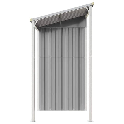 Abri de Jardin 2-en-1 avec Bûcher en Acier Galvanisé - 2,77m x 1,07m x 1,81m
