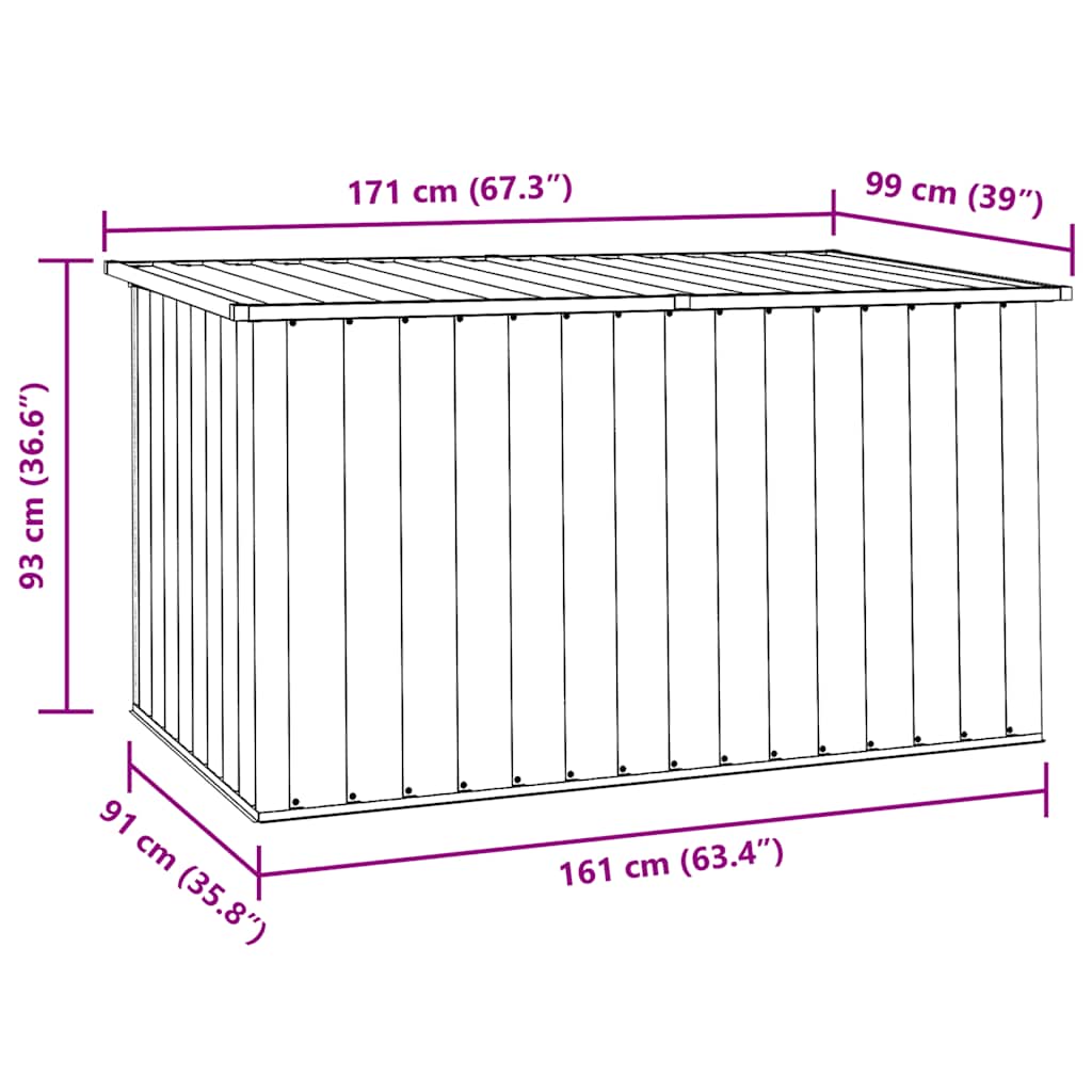 Coffre de Jardin en Acier Galvanisé - 1.09m / 1.29m / 1.71m