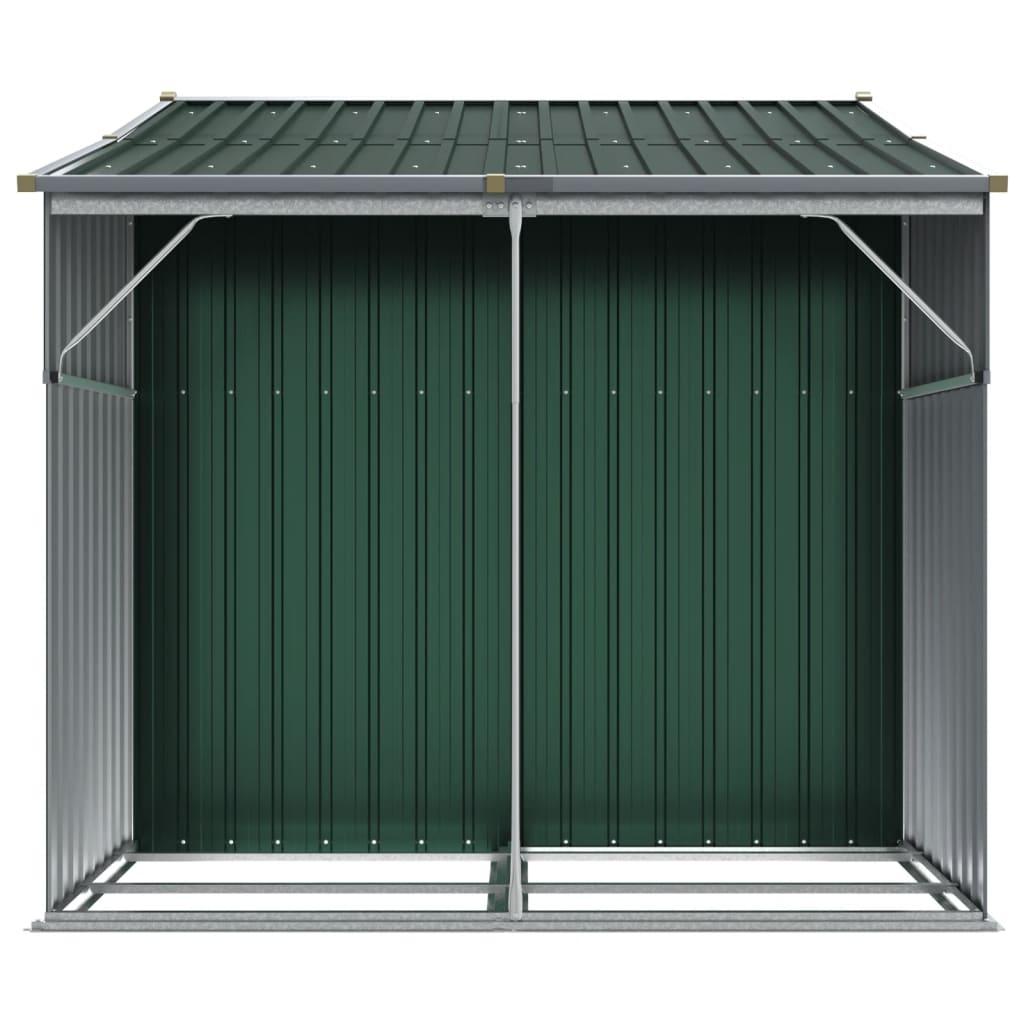 Abri de Jardin 2-en-1 avec Bûcher en Acier Galvanisé