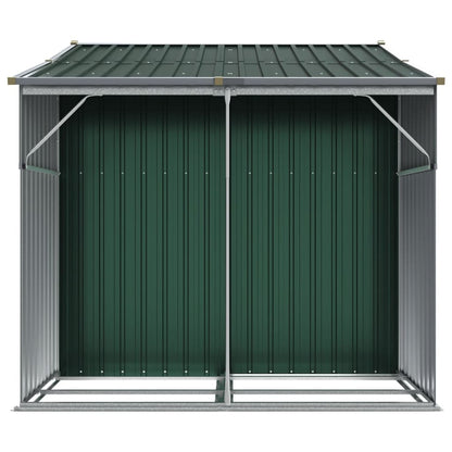 Abri de Jardin 2-en-1 avec Bûcher en Acier Galvanisé