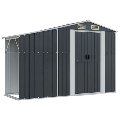 Abri de Jardin 2-en-1 avec Bûcher en Acier Galvanisé