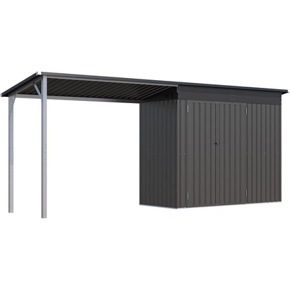 Abri de Jardin 2-en-1 avec Pergola en Acier Premium