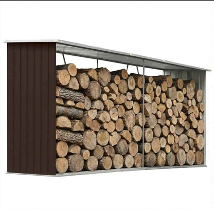 Abri à Bûches XXL en Acier Galvanisé - 3,30m x 0,84m x 1,52m