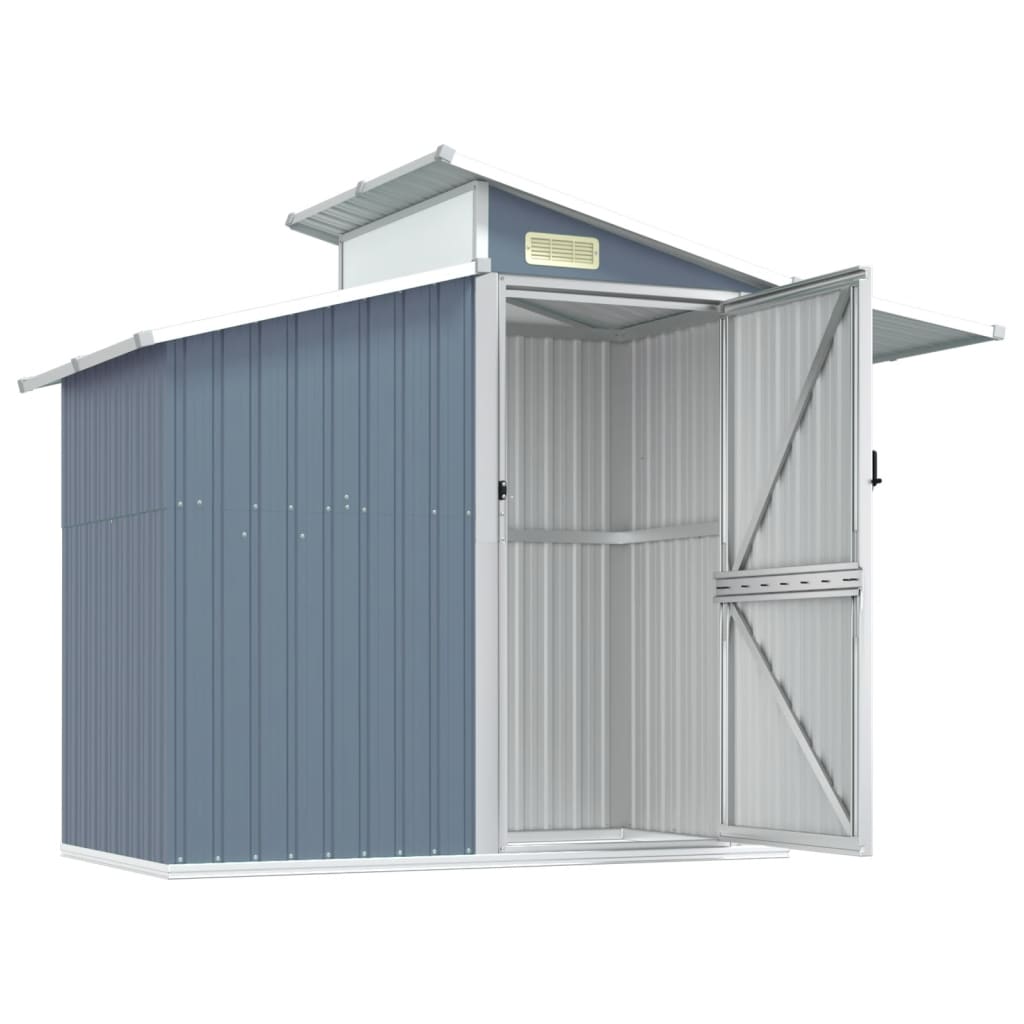 Abri de Jardin 2-en-1 en Acier Galvanisé avec Toit Lumineux - 2,70m x 1,30m x 2,08m