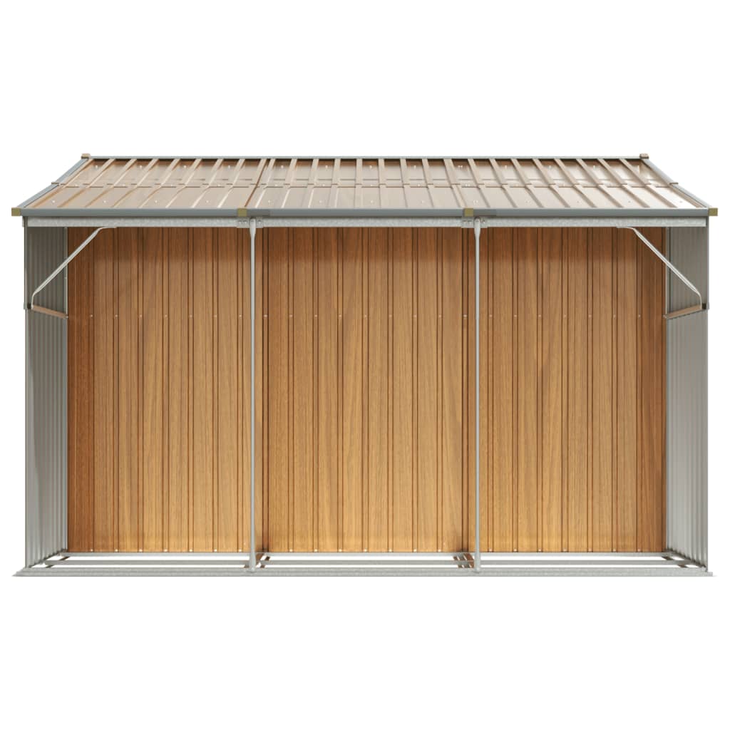 Abri de Jardin 2-en-1 avec Bûcher en Acier Galvanisé