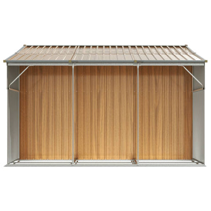 Abri de Jardin 2-en-1 avec Bûcher en Acier Galvanisé