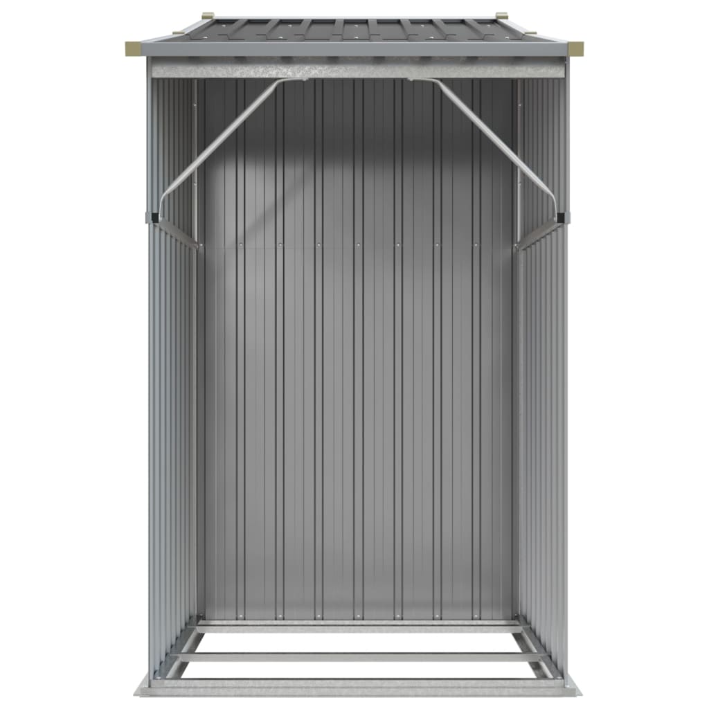 Abri de Jardin 2-en-1 avec Bûcher en Acier Galvanisé