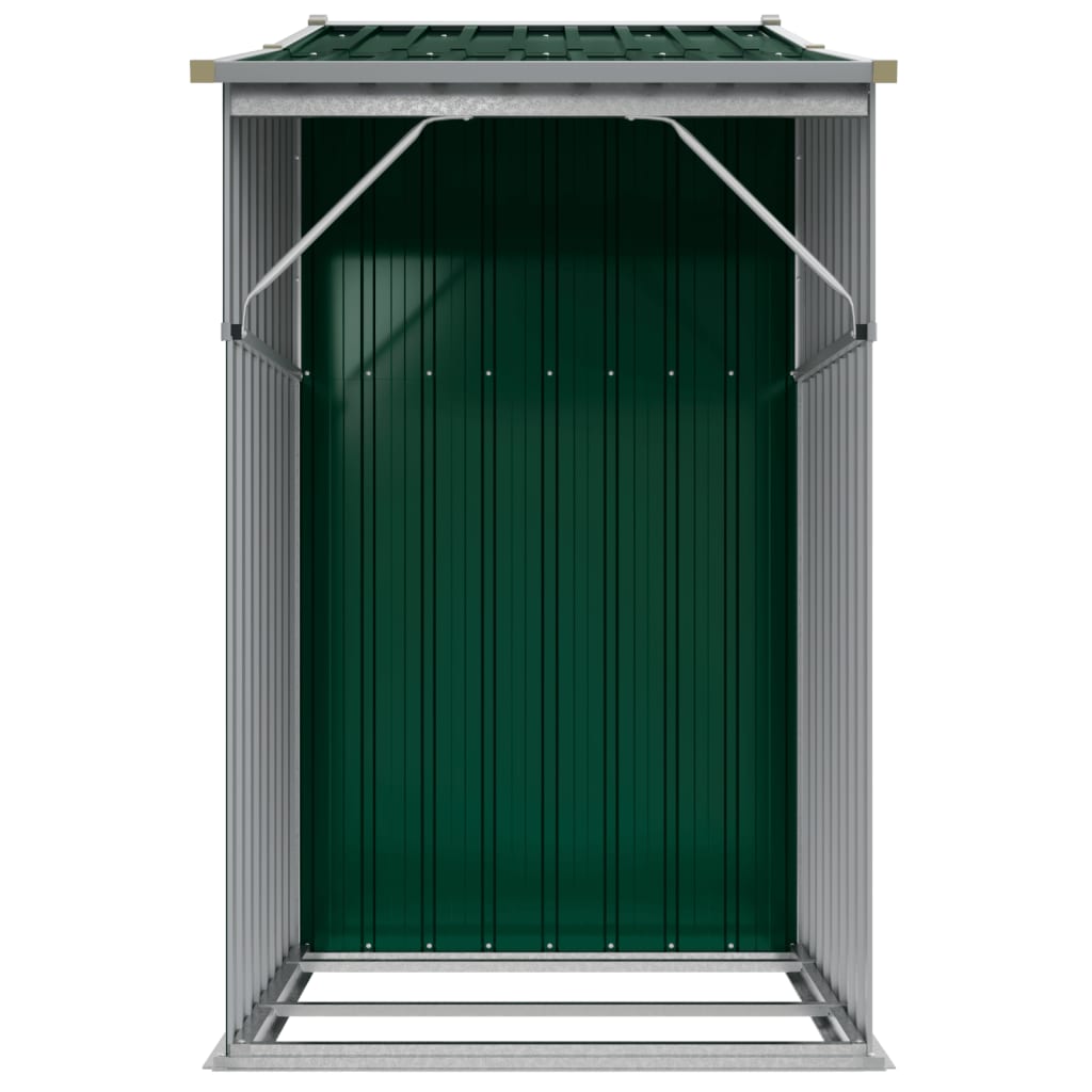Abri de Jardin 2-en-1 avec Bûcher en Acier Galvanisé