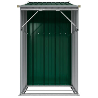 Abri de Jardin 2-en-1 avec Bûcher en Acier Galvanisé