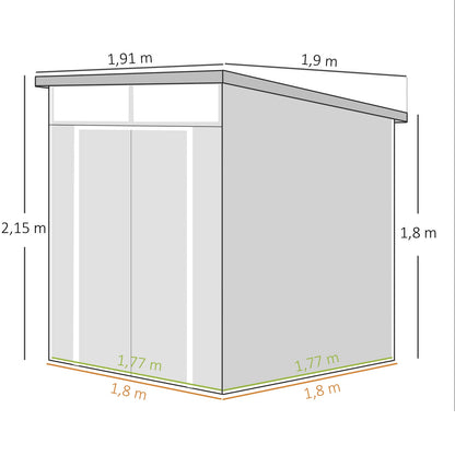 Abri de Jardin en Résine - 1,91m x 1,90m x 2,15m