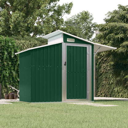 Abri de Jardin 2-en-1 en Acier Galvanisé avec Toit Lumineux - 2,70m x 1,30m x 2,08m