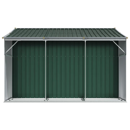 Abri de Jardin 2-en-1 avec Bûcher en Acier Galvanisé